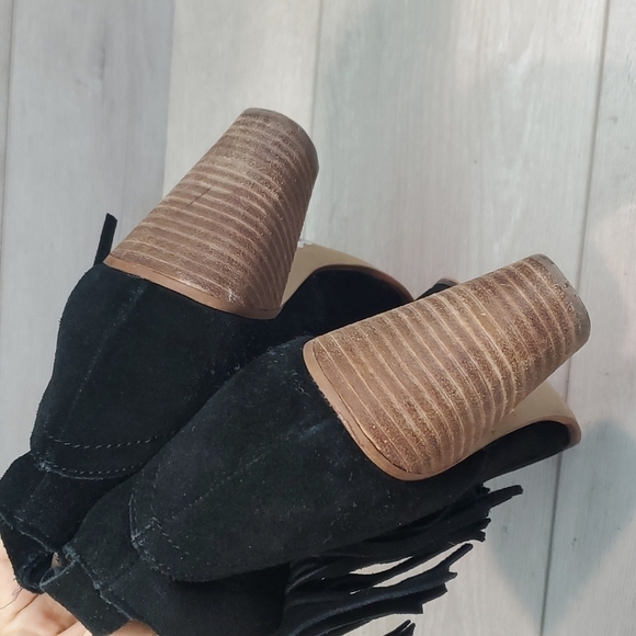 Steve Madden Women Cian Fringe Ankle Heels Booties shoes sz 9.5M - Picture 5 of 11